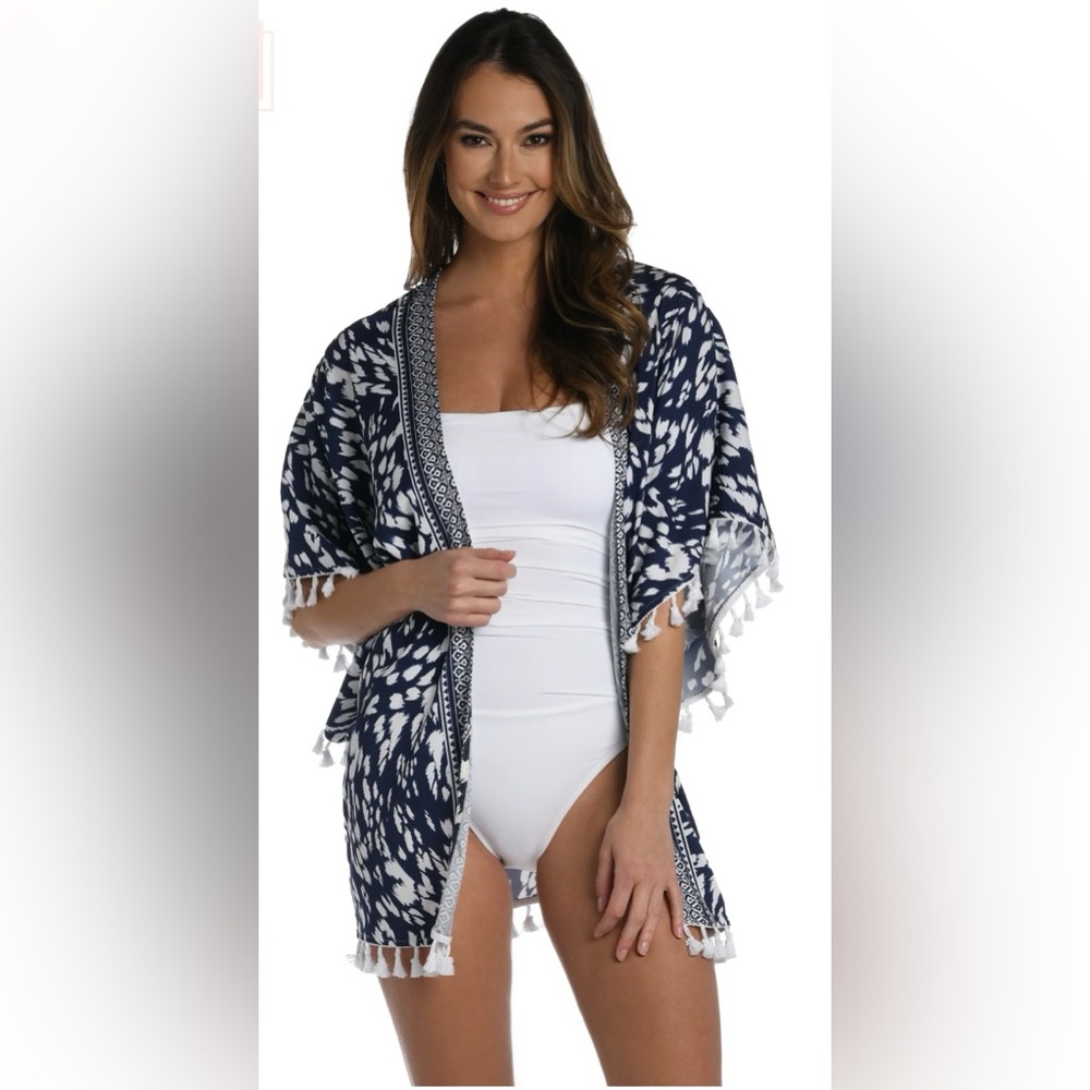 La Blanca Changing Tides Print Kimono OS NWT